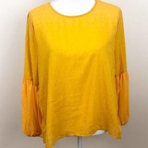 Cure Textured Sheer Sleeve Top Size Medium